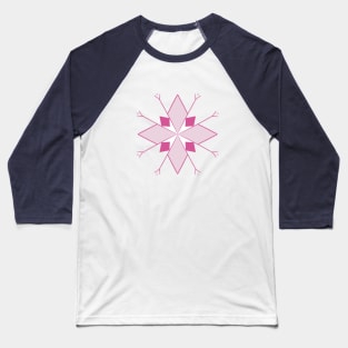 Art deco pink snowflake Baseball T-Shirt